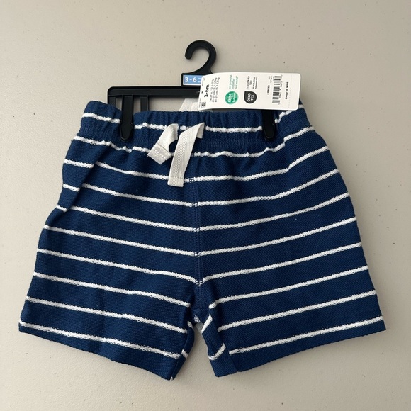 Carters 2-Piece Shorts Set 3-6 Month Baby Boy Navy Stripe and Grey - Picture 1 of 4